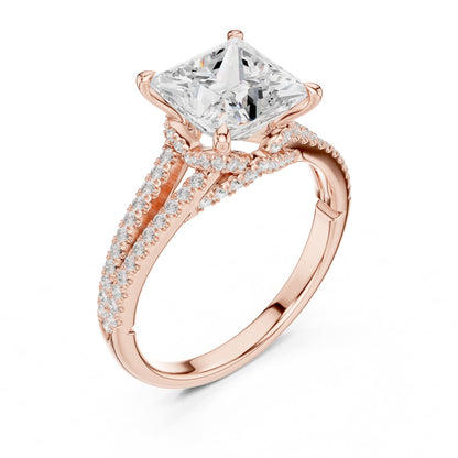 Princess Accented Lab Grown Diamond Engagement Ring