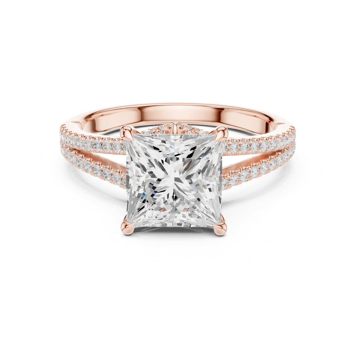 Princess Accented Lab Grown Diamond Engagement Ring