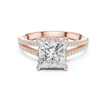 Princess Accented Lab Grown Diamond Engagement Ring