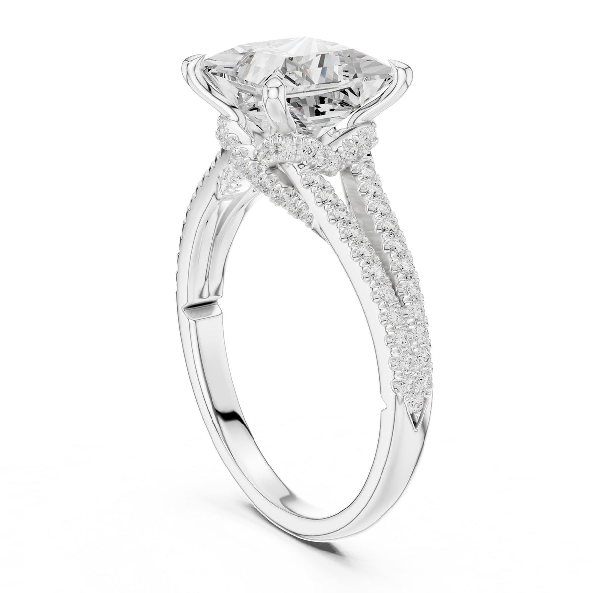 Princess Accented Lab Grown Diamond Engagement Ring