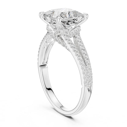 Princess Accented Lab Grown Diamond Engagement Ring