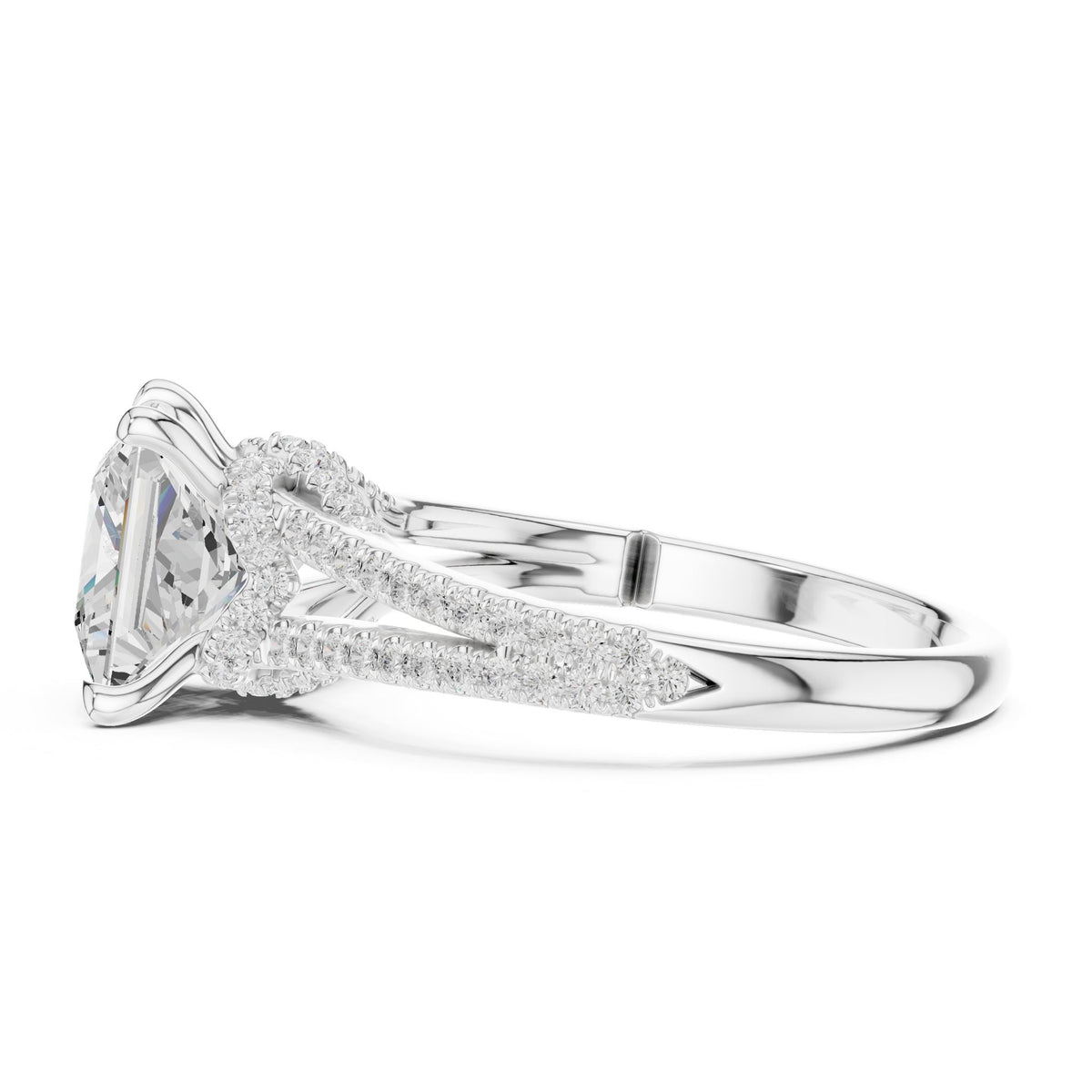 Princess Accented Lab Grown Diamond Engagement Ring