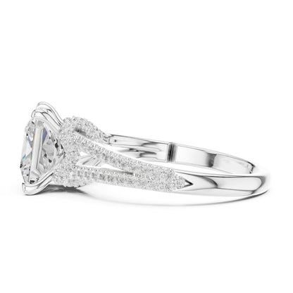 Princess Accented Lab Grown Diamond Engagement Ring