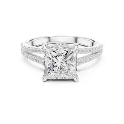 Princess Accented Lab Grown Diamond Engagement Ring