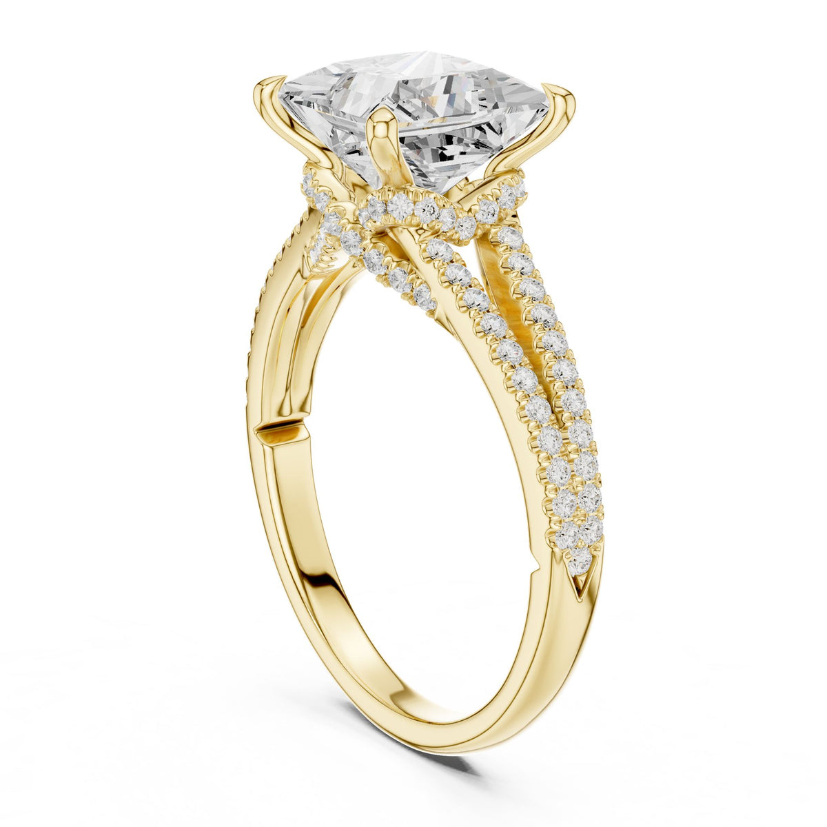 Princess Accented Lab Grown Diamond Engagement Ring