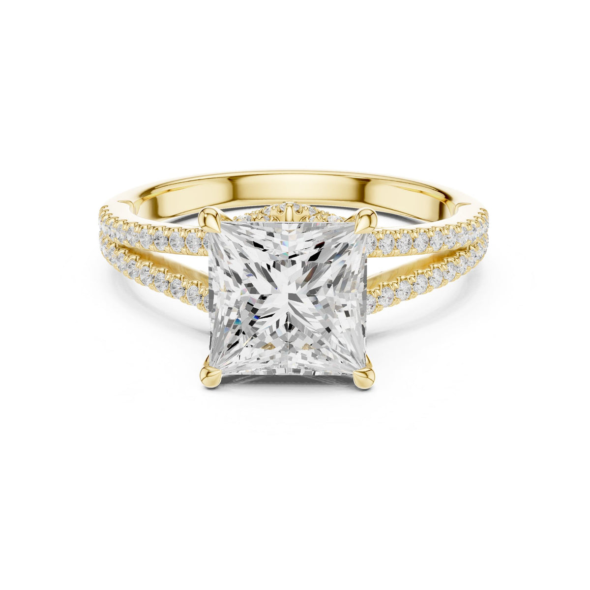 Princess Accented Lab Grown Diamond Engagement Ring