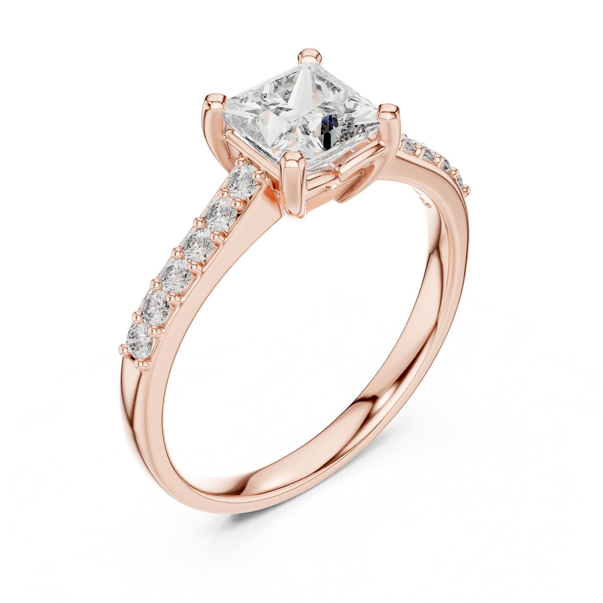 Princess Accented Lab Grown Diamond Engagement Ring