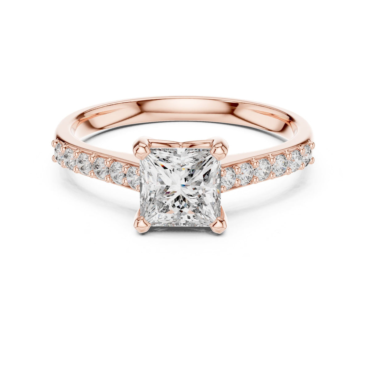 Princess Accented Lab Grown Diamond Engagement Ring