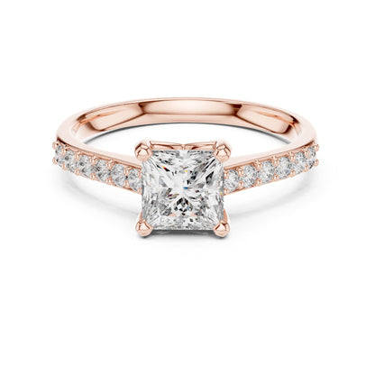 Princess Accented Lab Grown Diamond Engagement Ring