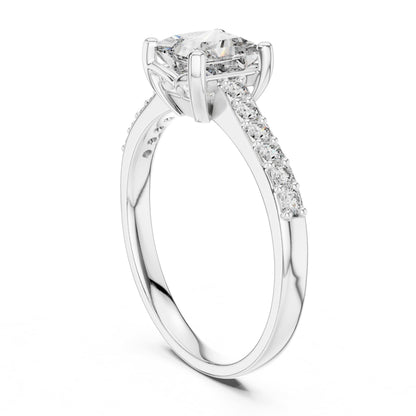 Princess Accented Lab Grown Diamond Engagement Ring