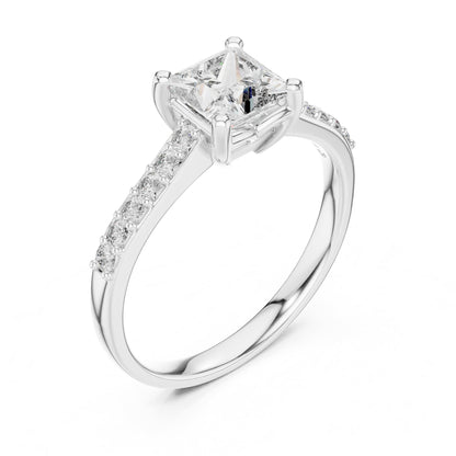Princess Accented Lab Grown Diamond Engagement Ring