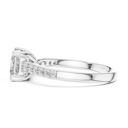 Princess Accented Lab Grown Diamond Engagement Ring