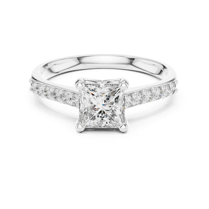 Princess Accented Lab Grown Diamond Engagement Ring