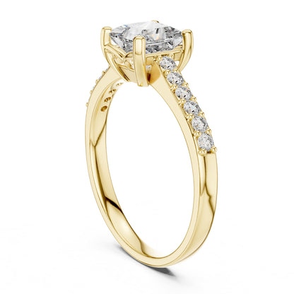 Princess Accented Lab Grown Diamond Engagement Ring