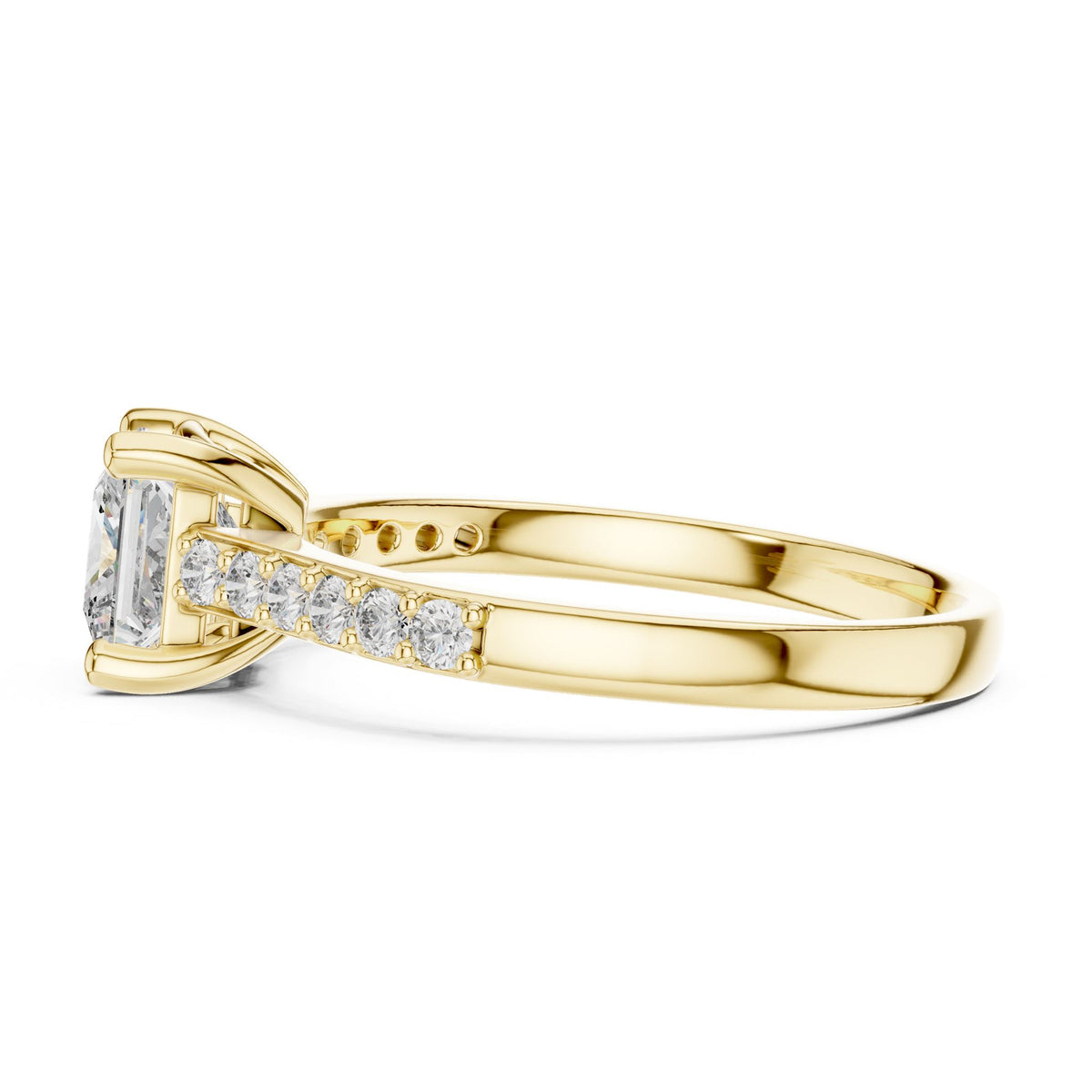 Princess Accented Lab Grown Diamond Engagement Ring