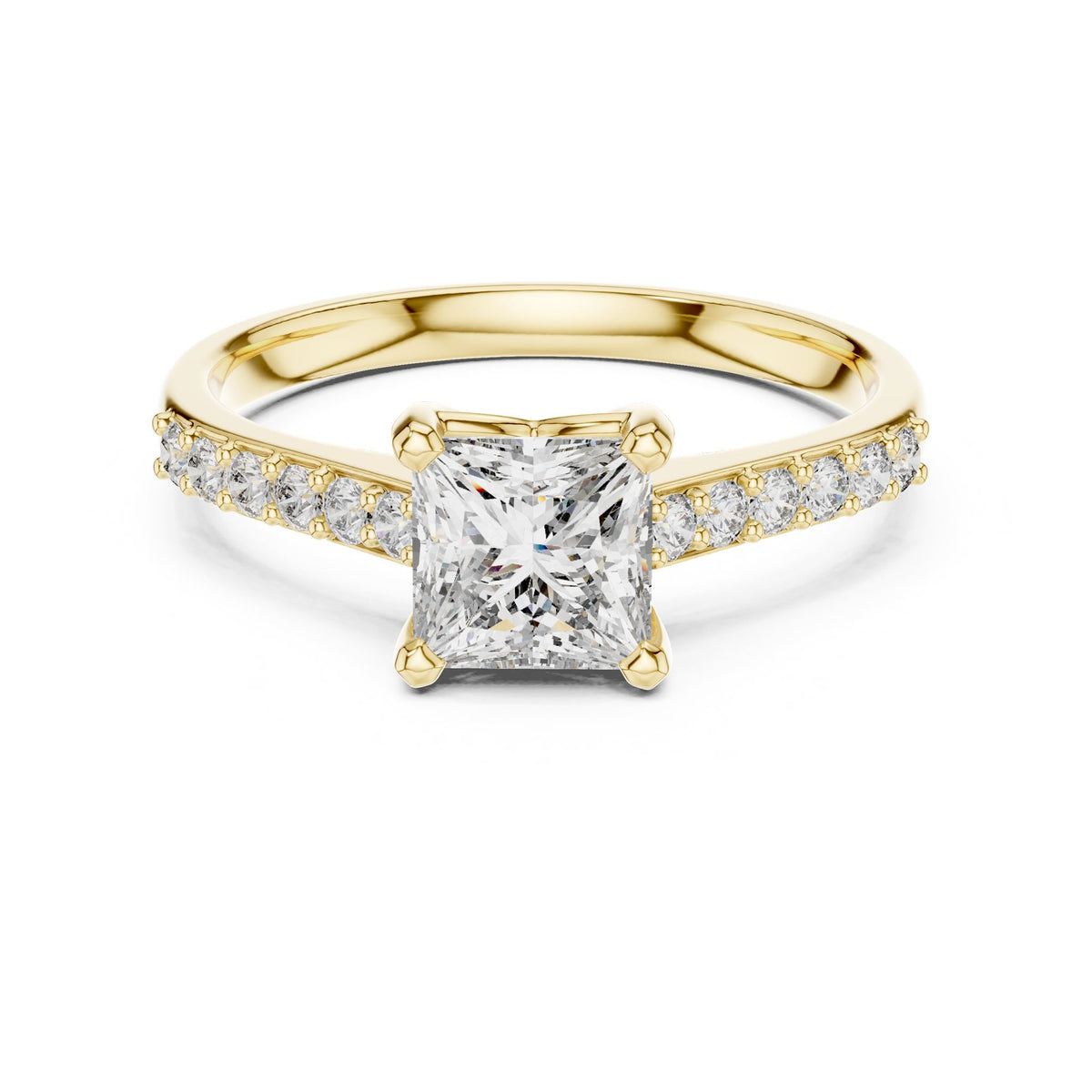 Princess Accented Lab Grown Diamond Engagement Ring
