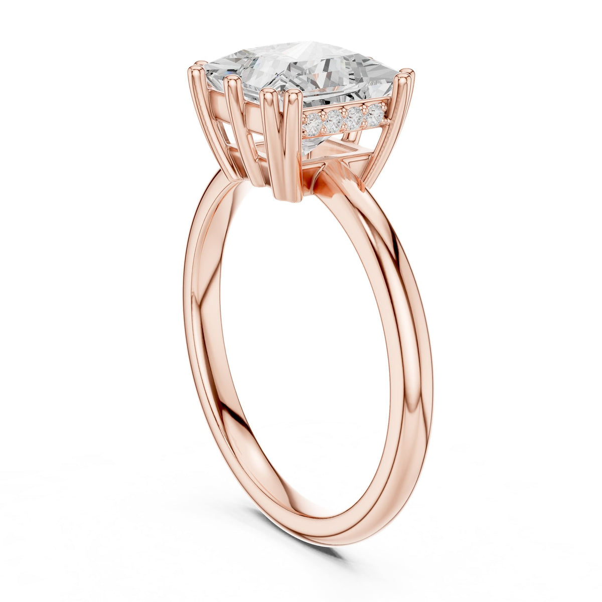 Princess Accented Lab Grown Diamond Engagement Ring