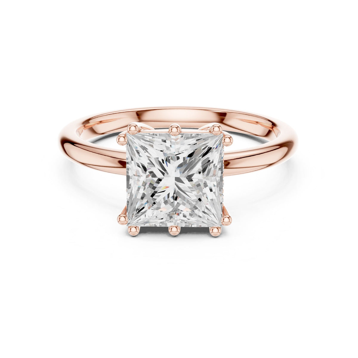 Princess Accented Lab Grown Diamond Engagement Ring