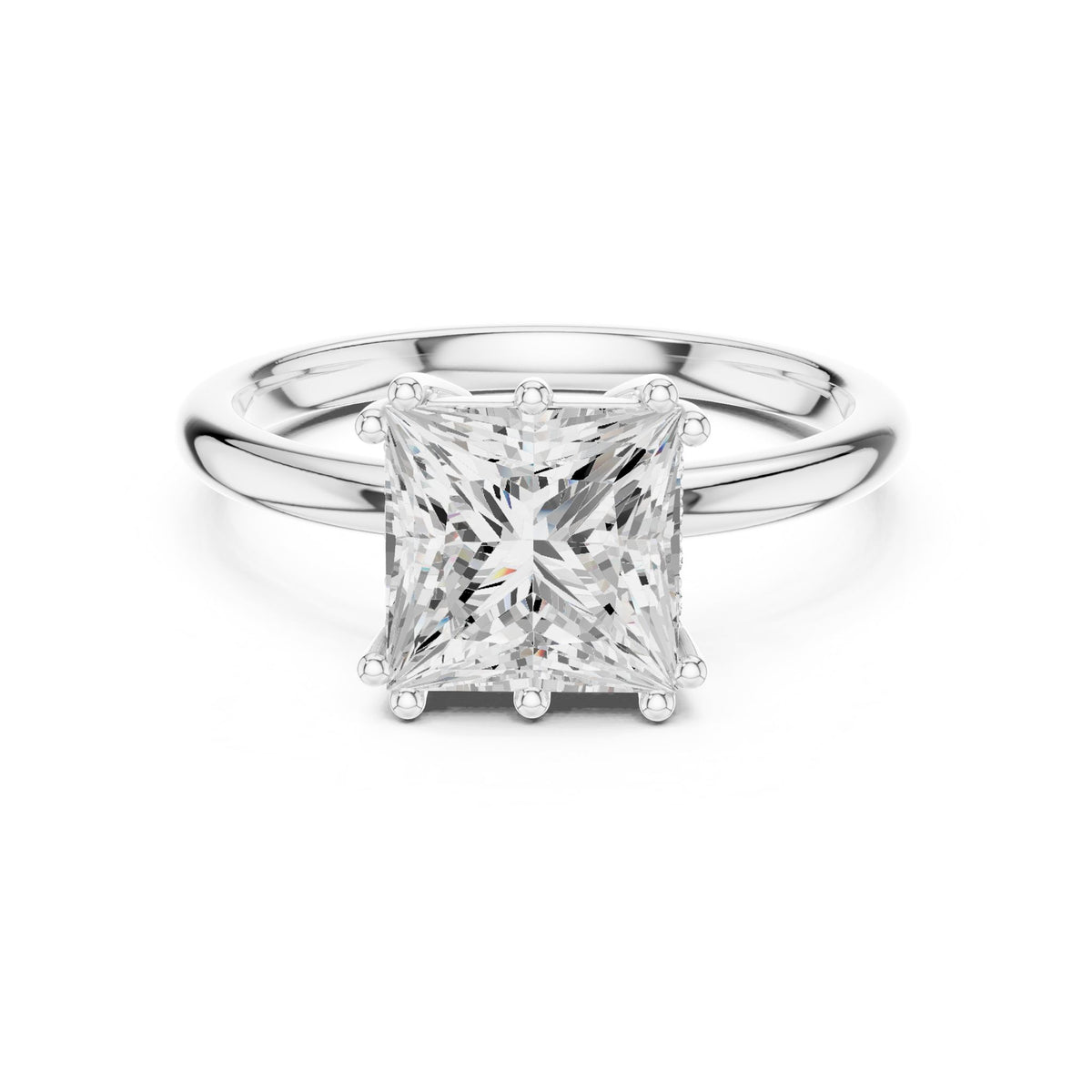Princess Accented Lab Grown Diamond Engagement Ring