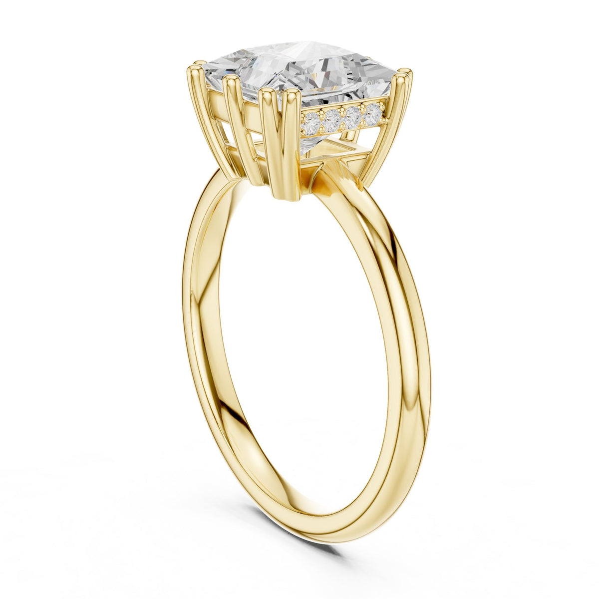 Princess Accented Lab Grown Diamond Engagement Ring