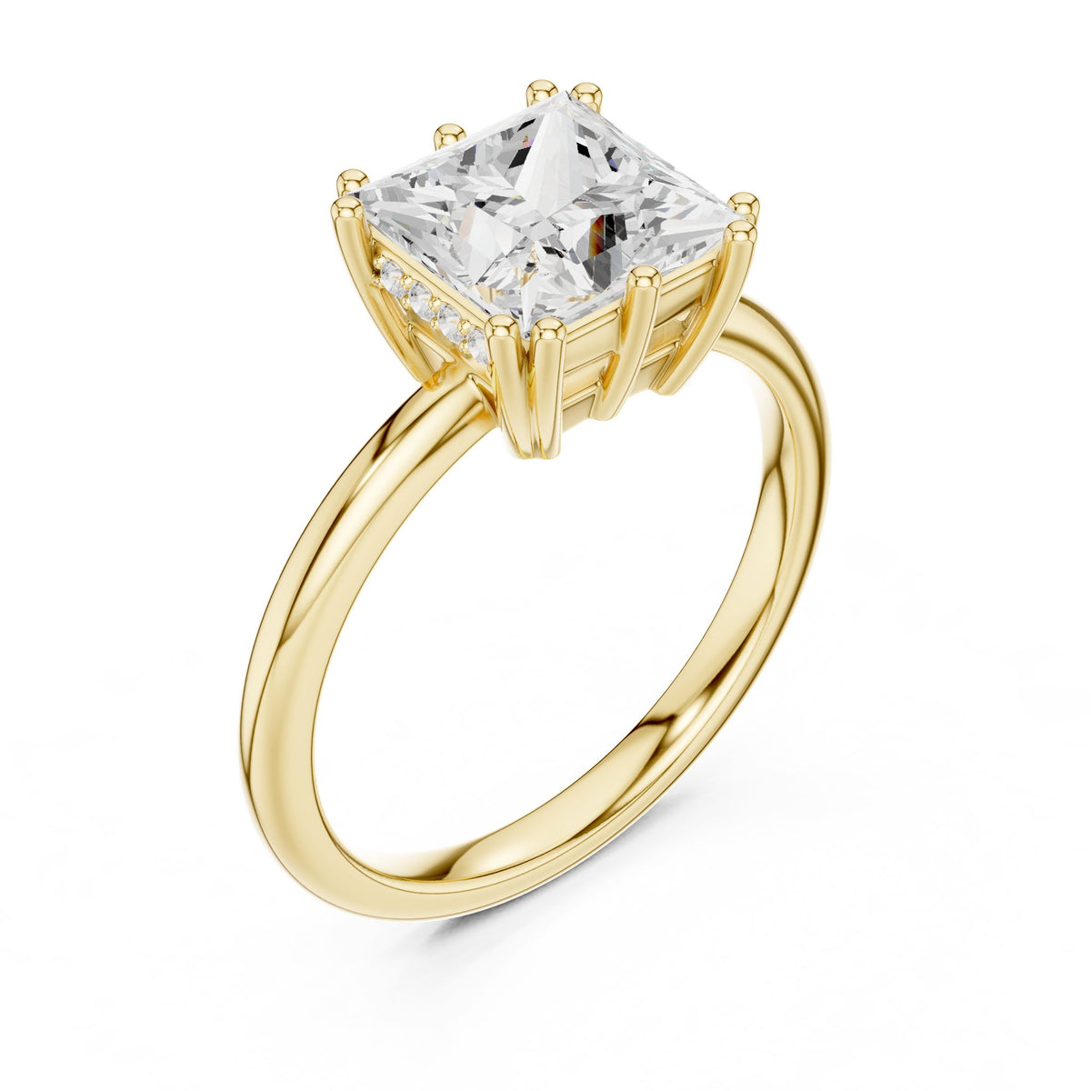Princess Accented Lab Grown Diamond Engagement Ring