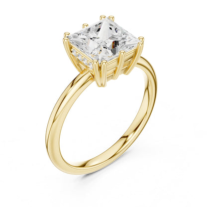 Princess Accented Lab Grown Diamond Engagement Ring