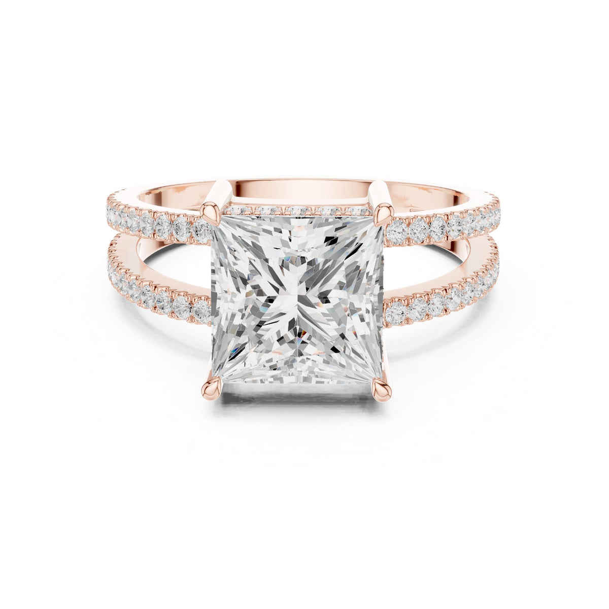 Princess Accented Lab Grown Diamond Engagement Ring