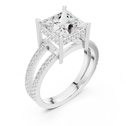 Princess Accented Lab Grown Diamond Engagement Ring
