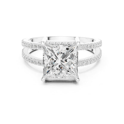 Princess Accented Lab Grown Diamond Engagement Ring