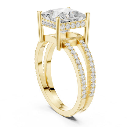 Princess Accented Lab Grown Diamond Engagement Ring