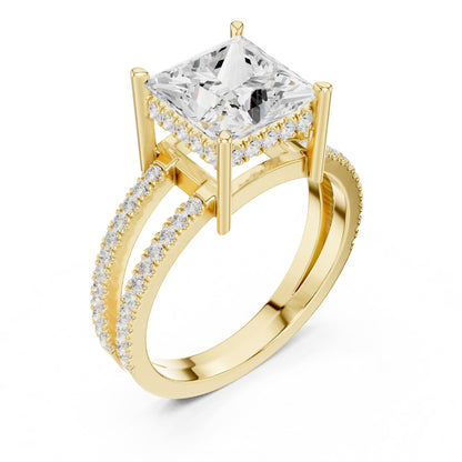 Princess Accented Lab Grown Diamond Engagement Ring