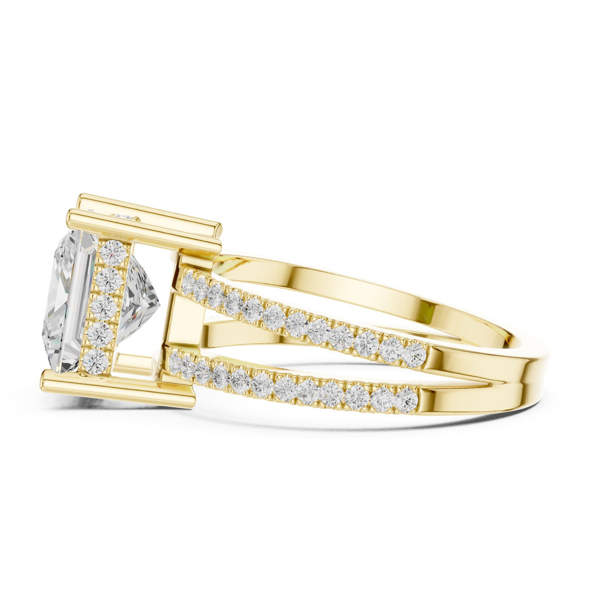 Princess Accented Lab Grown Diamond Engagement Ring