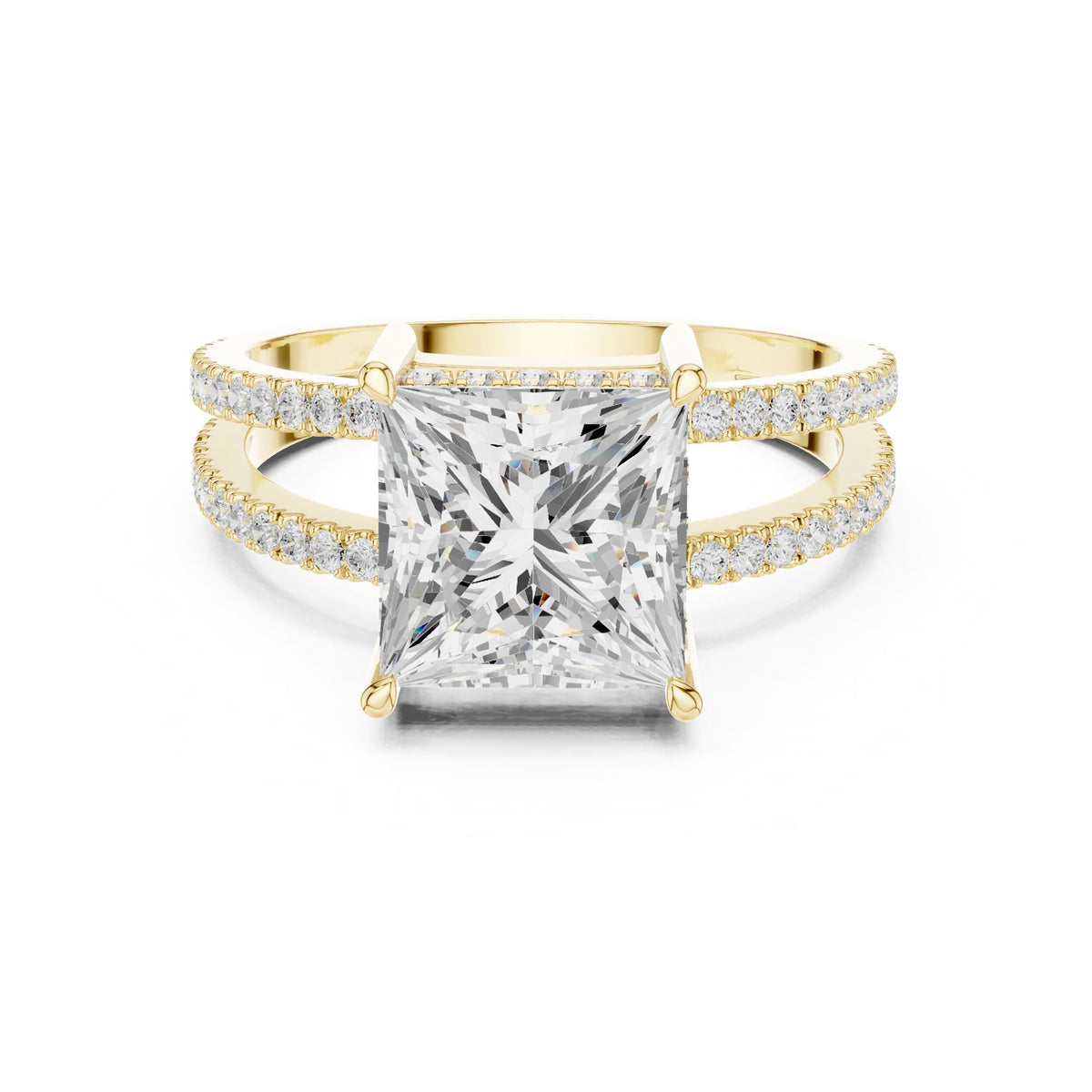 Princess Accented Lab Grown Diamond Engagement Ring