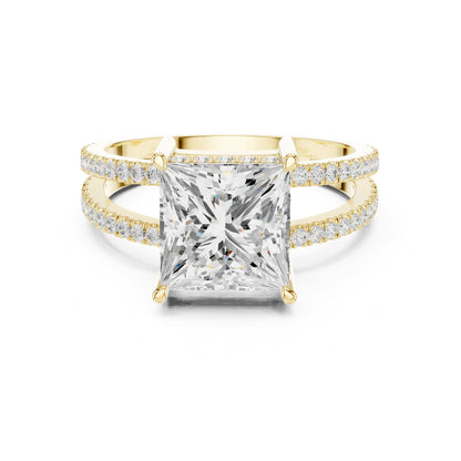 Princess Accented Lab Grown Diamond Engagement Ring