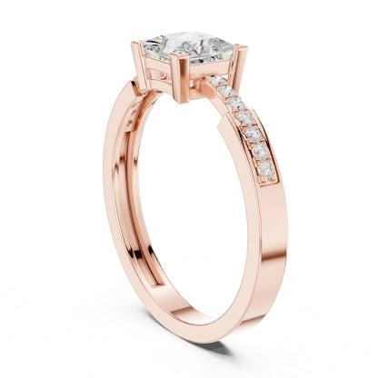 Princess Accented Lab Grown Diamond Engagement Ring