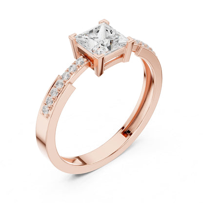 Princess Accented Lab Grown Diamond Engagement Ring