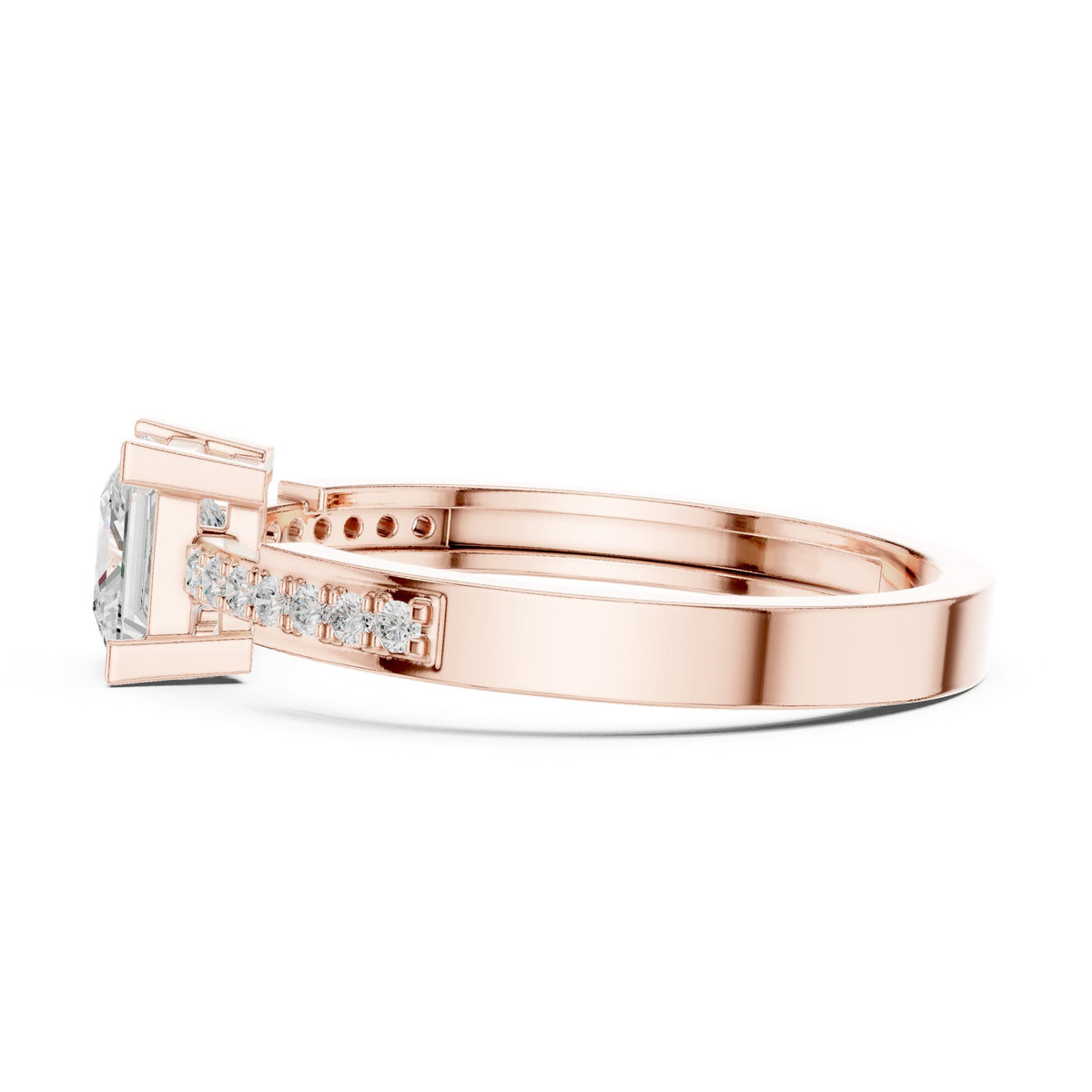 Princess Accented Lab Grown Diamond Engagement Ring