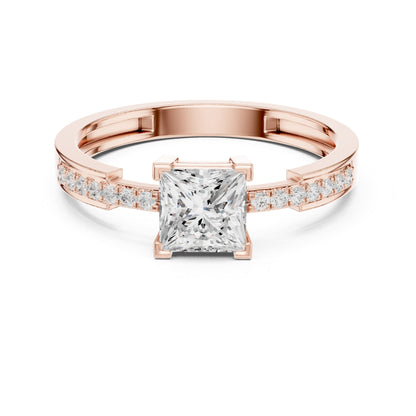 Princess Accented Lab Grown Diamond Engagement Ring