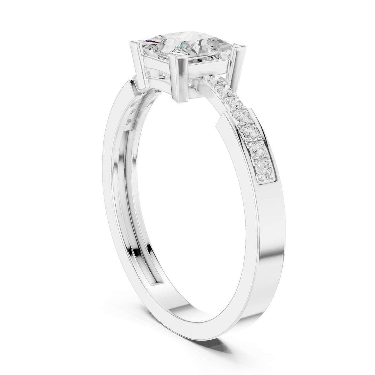 Princess Accented Lab Grown Diamond Engagement Ring