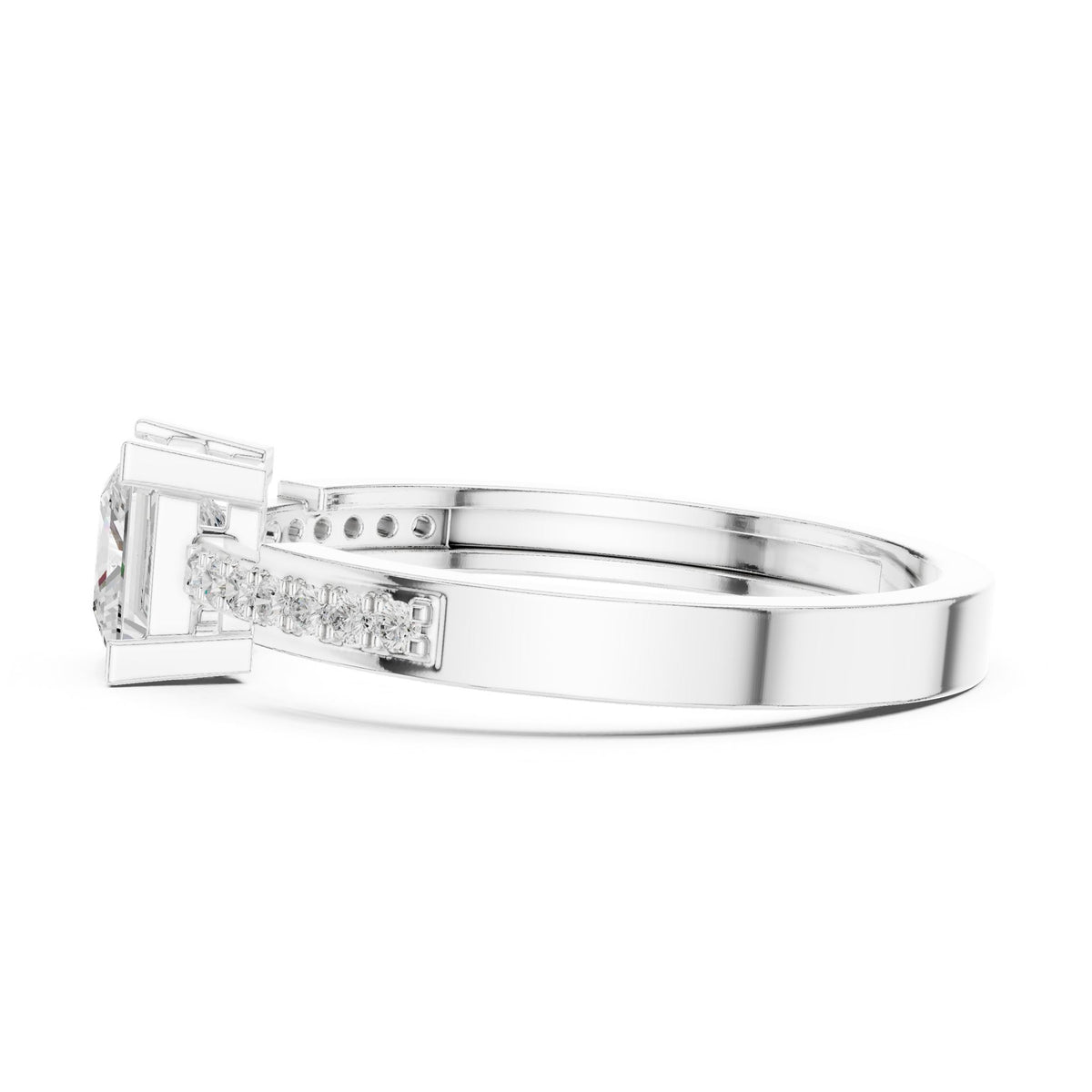 Princess Accented Lab Grown Diamond Engagement Ring