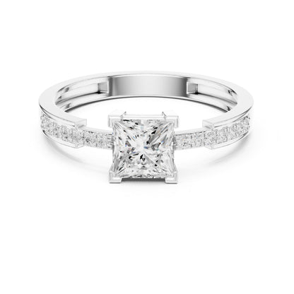 Princess Accented Lab Grown Diamond Engagement Ring