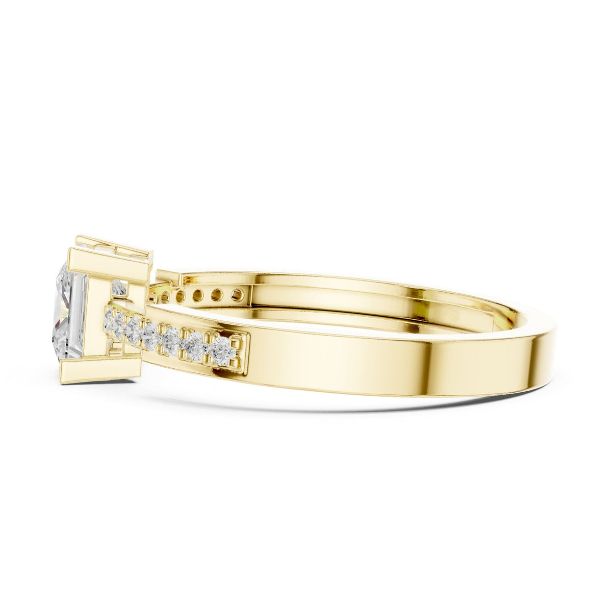 Princess Accented Lab Grown Diamond Engagement Ring