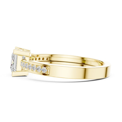 Princess Accented Lab Grown Diamond Engagement Ring