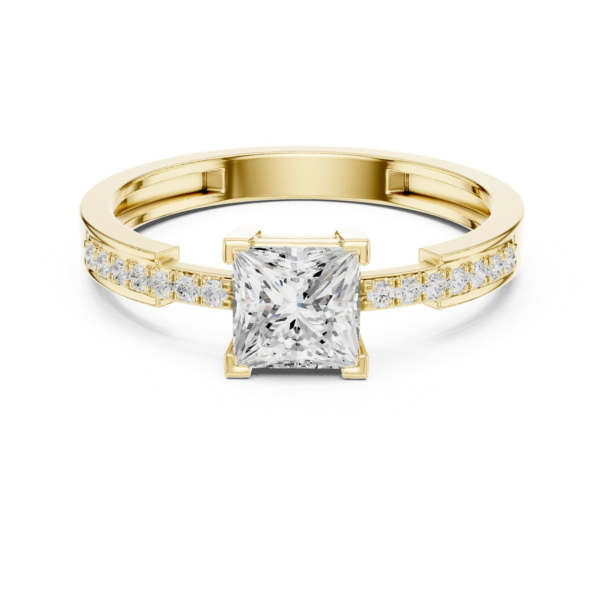Princess Accented Lab Grown Diamond Engagement Ring