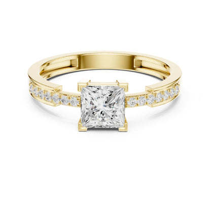 Princess Accented Lab Grown Diamond Engagement Ring