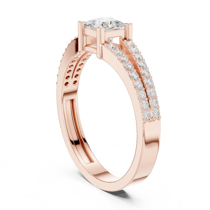 Princess Accented Lab Grown Diamond Engagement Ring