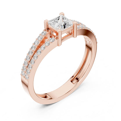 Princess Accented Lab Grown Diamond Engagement Ring