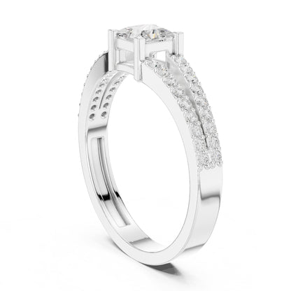 Princess Accented Lab Grown Diamond Engagement Ring