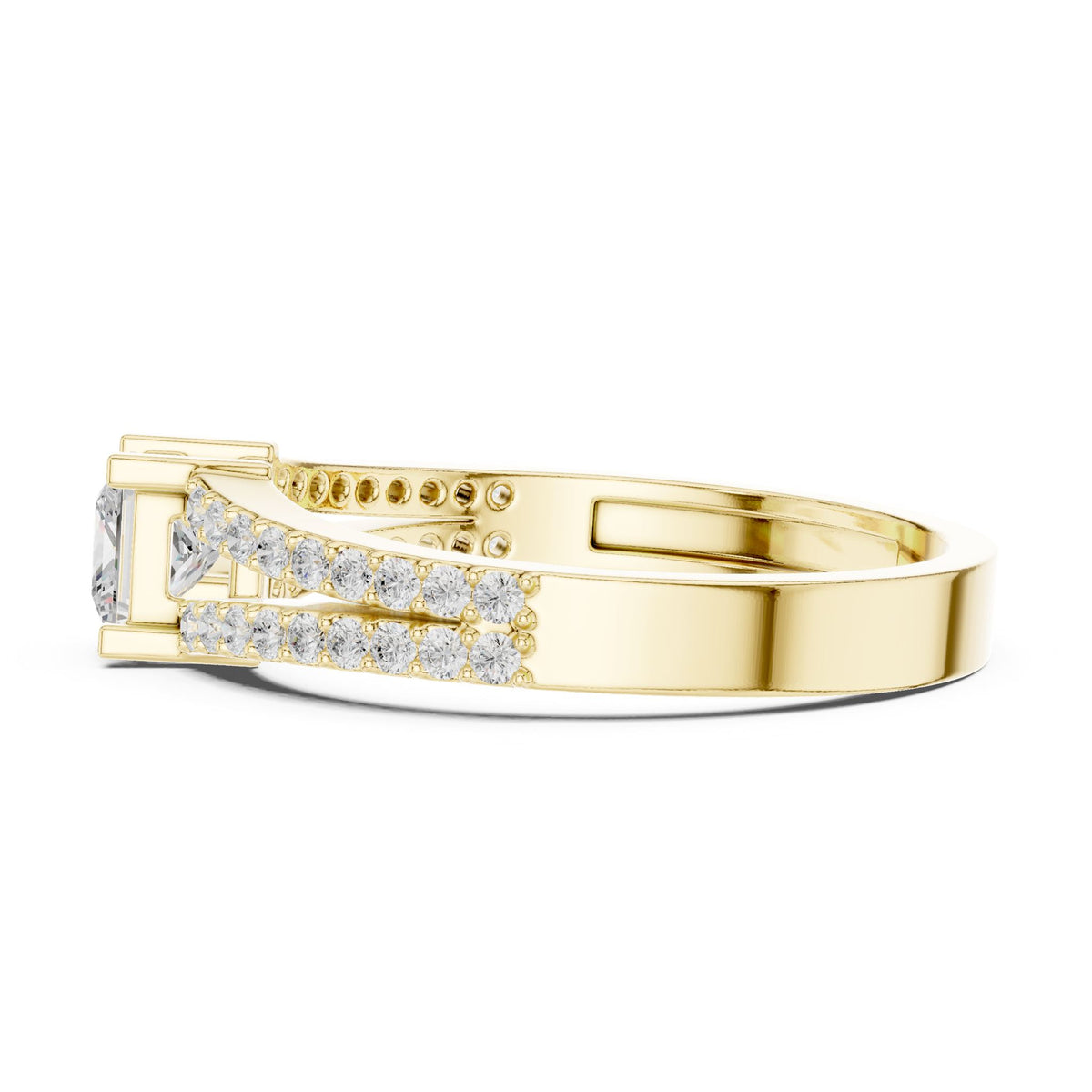 Princess Accented Lab Grown Diamond Engagement Ring