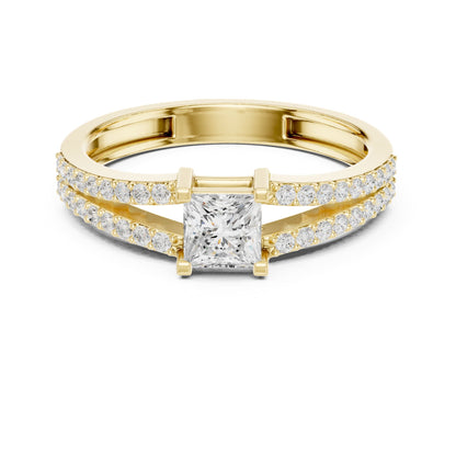 Princess Accented Lab Grown Diamond Engagement Ring